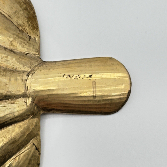 Vintage Solid Brass Leaf Trinket Dish Soap Catchall Candy Ashtray Footed 7" - Picture 5 of 8